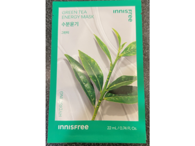 Innisfree Hydrating Energy Mask, Green Tea, 0.74 fl oz/22 mL