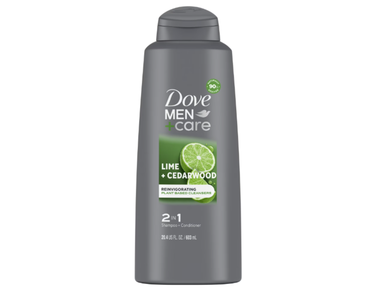 Dove Men+ Care 2 In 1 Shampoo + Conditioner, Lime + Cedarwood, 20.4 fl oz/603 mL