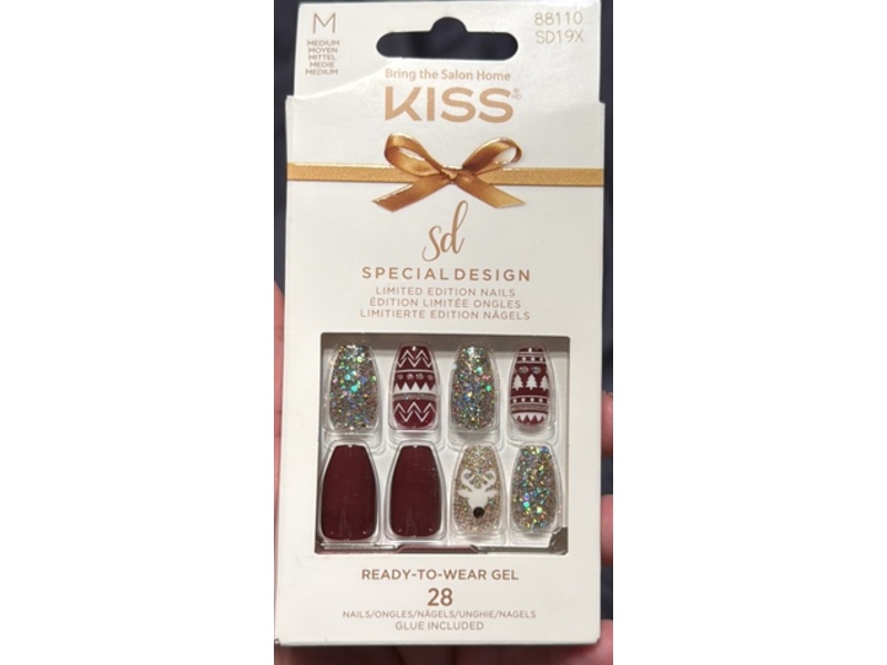 Kiss Special Design Ready To Wear Nail Gel Kit, Don't Cry Snowman, 28 Count