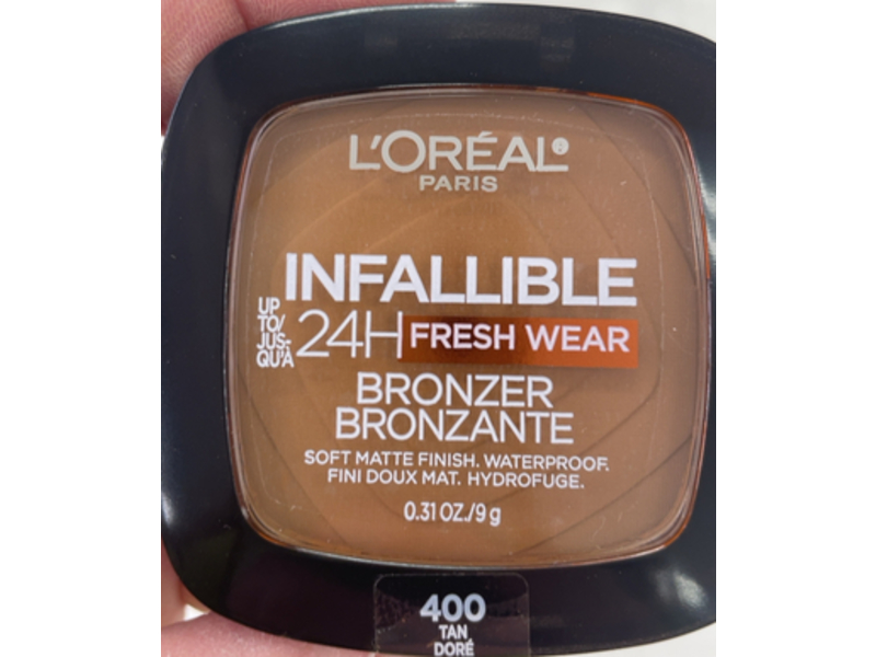 L'Oréal Paris Infallible Up to 24H Fresh Wear Soft Matte Longwear Bronzer, 400 Tan, 0.31 oz/9 g