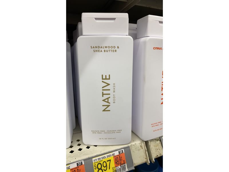 Native Body Wash, Sandalwood & Shea Butter, 18 fl oz/532 mL