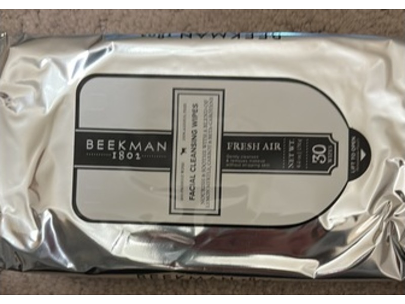Beekman 1802 Facial Cleansing Wipes, Fresh Air Lemon Myrtle, Carrot & Beta-Carotene, 6 oz/170 g, 30 Count