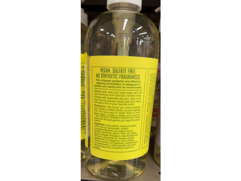 Rebel Green Hand Soap, Peppermint & Lemon, 16.9 fl oz/500 mL