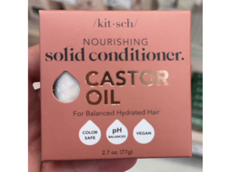 kitsch Nourishing Solid Conditioner Bar, Castor Oil, 2.7 oz/77 g