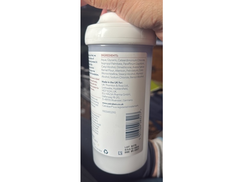 Cetraben Natural Oatmeal Cream, 475 g