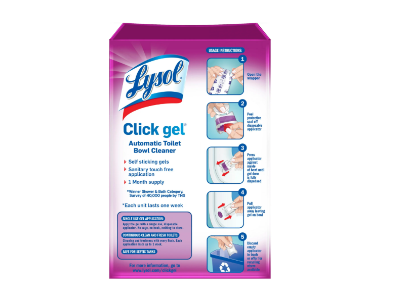 Lysol Click Gel Automatic Toilet Bowl Cleaner, Lavender Feilds Scent , 6 Count