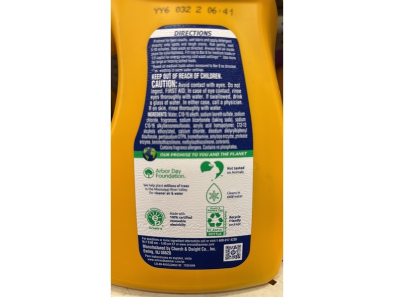 Arm & Hammer Plus OxiClean Odor Blasters Detergent, Fresh Burst, 74 Loads, 96.2 fl oz/2.84 L