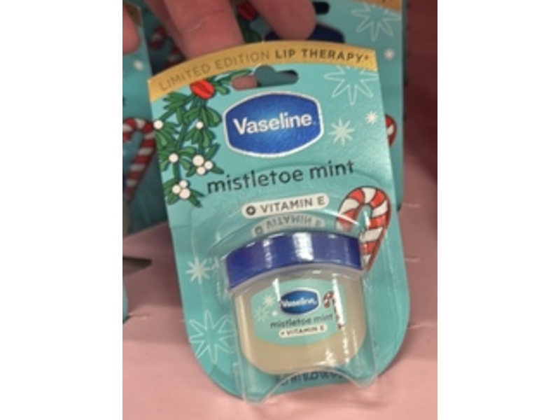 Vaseline Holiday Limited Edition Lip Therapy, Mistletoe Mint + Vitamin E, 0.25 oz/7 g