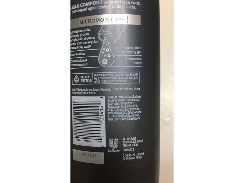 Dove Men +Care Body & Face Wash, Clean Comfort, 13.5 fl oz/400 mL