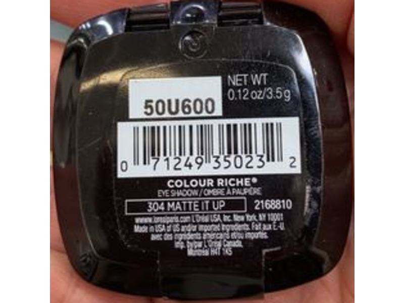 L'Oreal Paris Colour Riche Eyeshadow, 304 Matte It Up, 0.12 oz/3.5 g