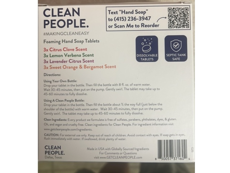 The Clean People Foaming Hand Soap Tablets, 5.5 oz/156 g, Variety Pack, 12 Count