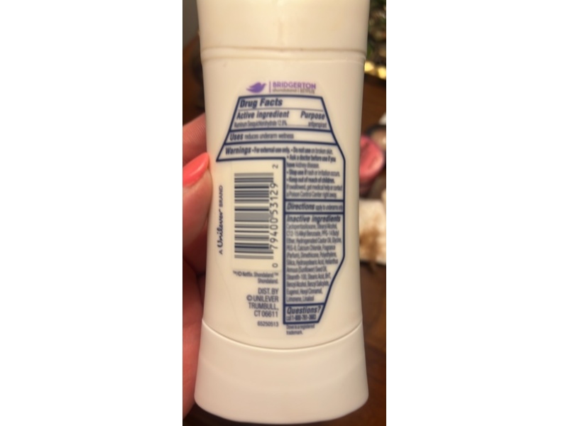 Dove Bridgerton Whispering Wisteria Antiperspirant Deodorant, Orchids & Champagne, 2.6 oz
