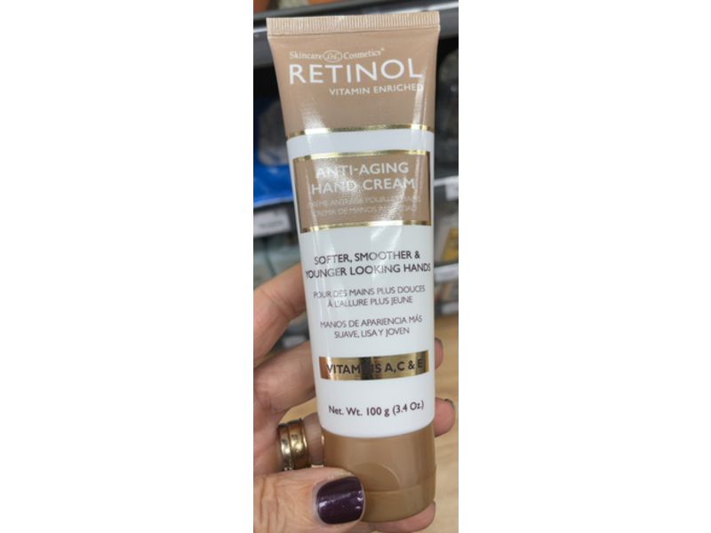 Retinol Anti-Aging Hand Cream, Vitamin A, C & E, 3.4 oz/100 g