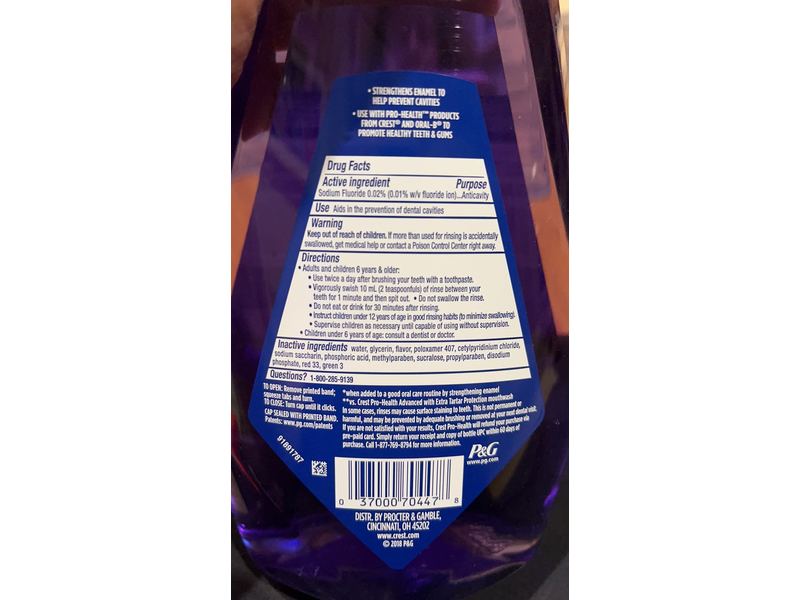 Crest Pro-Health Advanced with Extra Deep Clean Mouthwash, Clean Mint, 33.8 Fluid Ounce, 3 pack