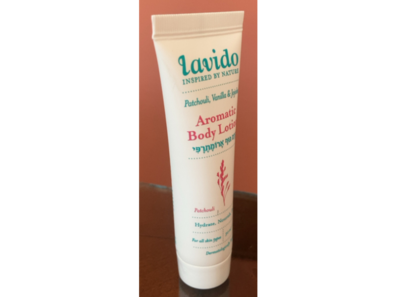 Lavido Aromatic Body Lotion, Patchouli + Vanilla & Jojoba, 1.01 fl oz/30 mL