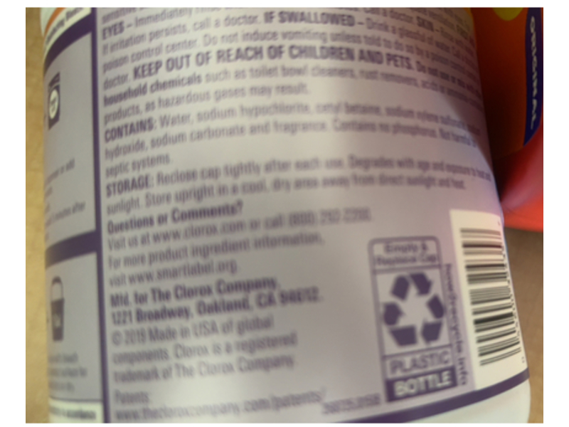 Clorox Splash-Less Bleach, Lavender, 77 fl oz/2.28 L