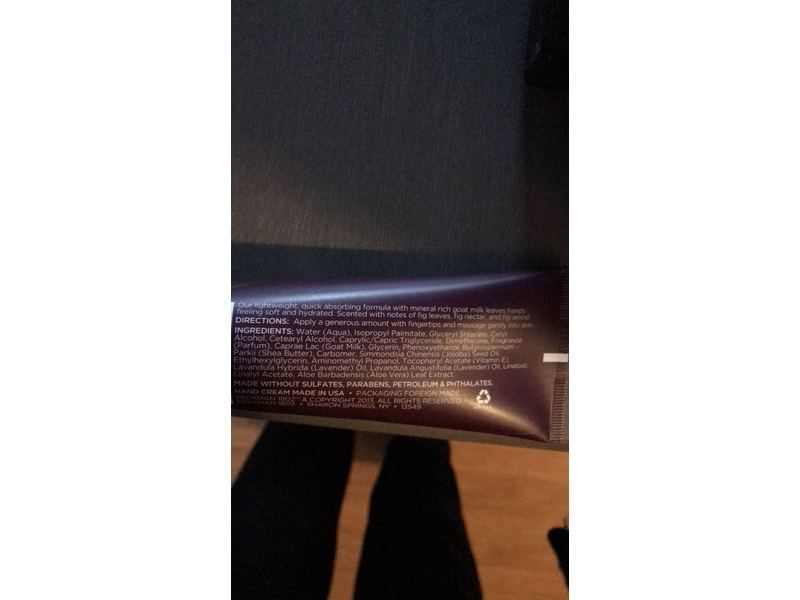 Beekman 1802 Fig Leaf Goat Milk Hand Cream, Lavender Oil, 3.4 fl oz/100 mL