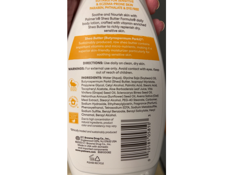 Palmer's Raw Shea Nourish Daily Body Lotion, Shea Butter Formula, Vitamin E, 20 fl oz/591 mL