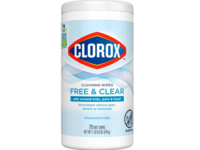 Clorox Free & Clear Cleaning Wipes, Fragrance Free, 0.9 oz/479 g, 75 Count - thumbnail 1