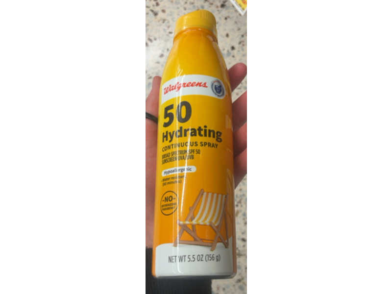 Walgreens Hydrating Continuous Sunscreen Spray, SPF 50, 5.5 oz/156 g