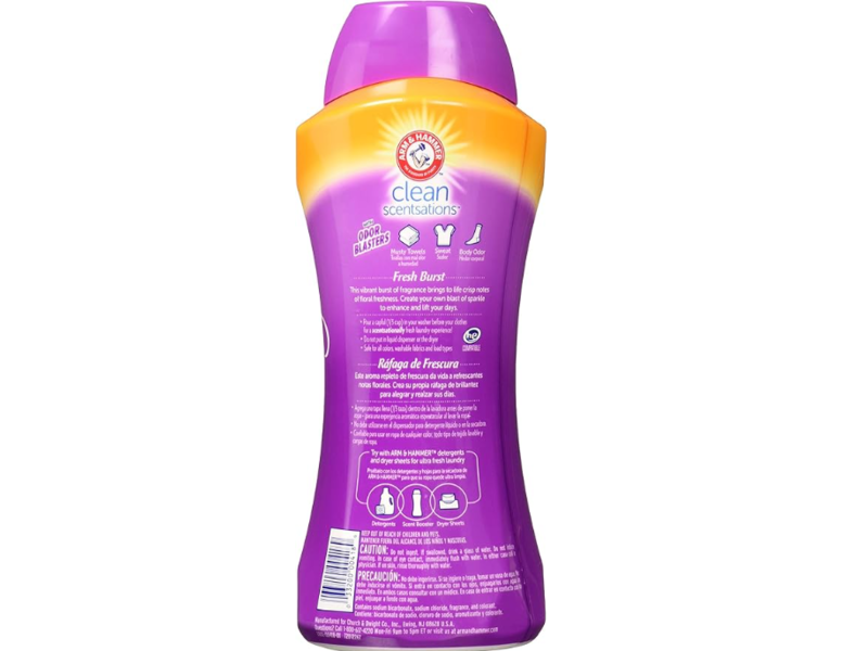 Arm & Hammer Clean Scentsations In-Wash Scent Booster, Fresh Burst, 37.8 oz/1.07 kg