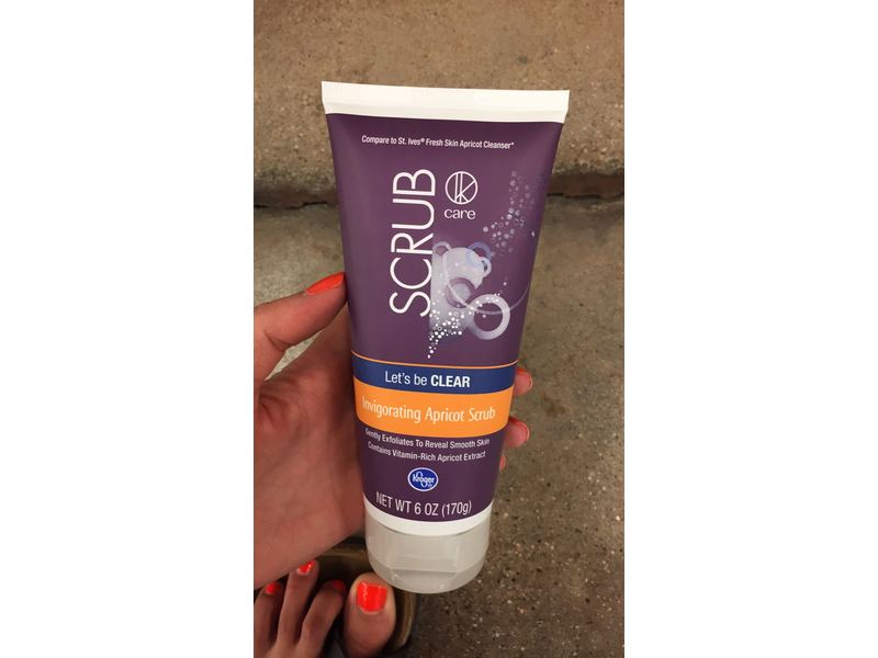 Kroger Let's Be CLEAR Apricot Scrub, 6 oz Ingredients and Reviews