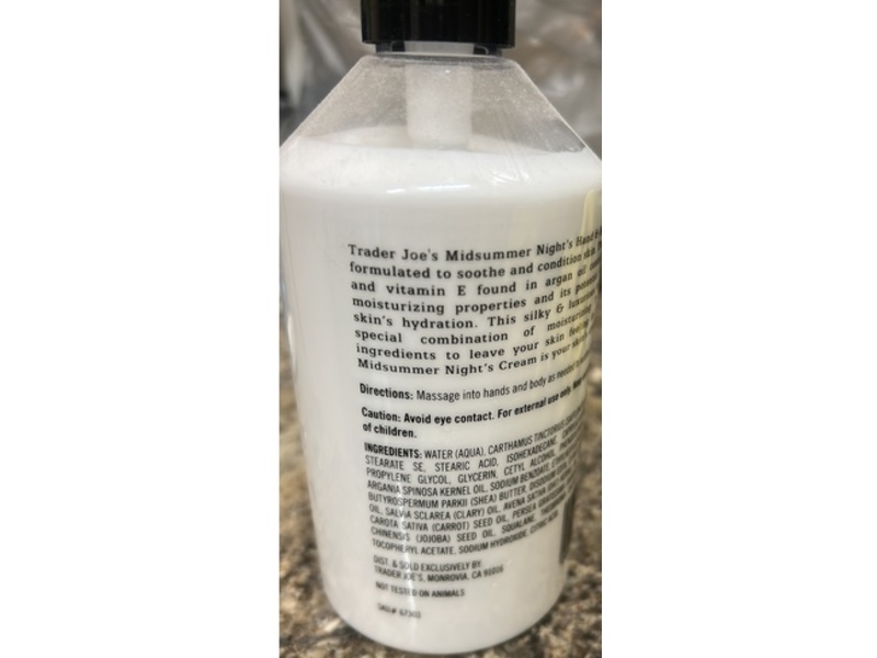 Trader Joe's Hand & Body Cream, Moroccan Argan Oil, 16 fl oz/473 mL, Pack Of 6