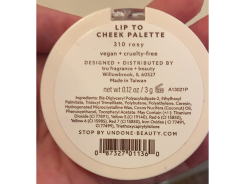 Undone Beauty Lip To Cheek Palette, 310 Rosy, 0.12 oz/3 g