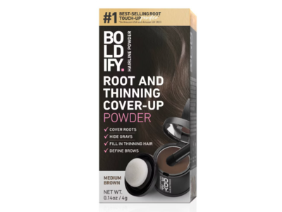 Boldify Hairline Powder Root & Thinning Cover-Up Powder, Medium Brown, 0.14 oz/4 g