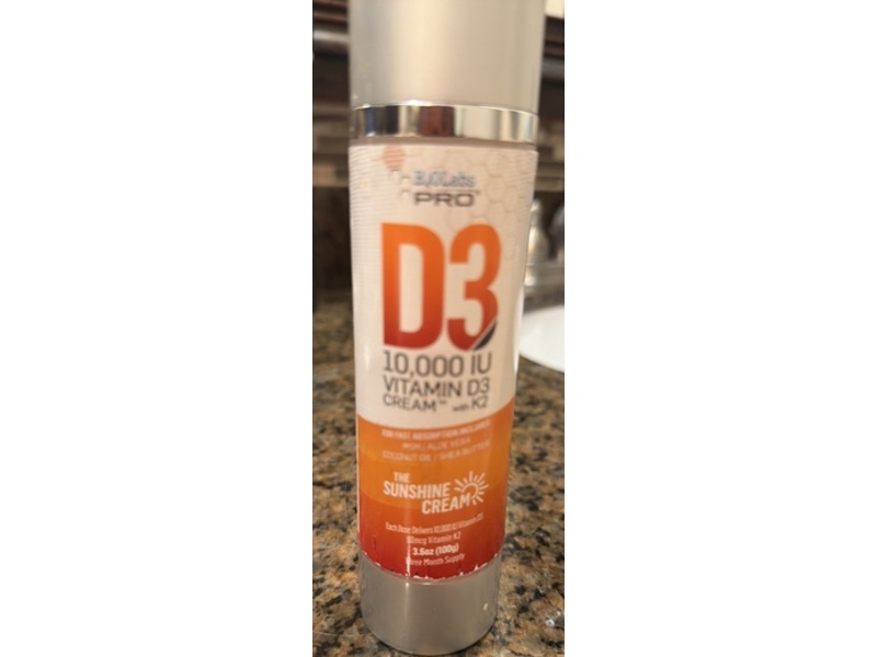 Biolabs Pro The Sunshine Cream, Vitamin D3, 3.6 oz/100 g