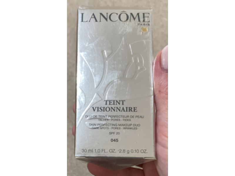 Lancome Teint Visionnaire Skin Perfecting Foundation & Skin Perfecting Makeup Duo, 45 Sable Beige, 1 fl oz/30 mL