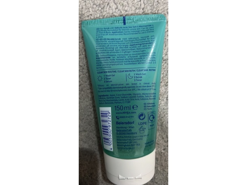 Nivea Derma Skin Clear Scrub, 150 mL