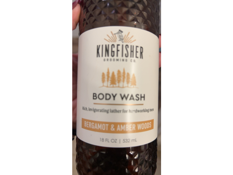 Kingfisher Grooming Co. Body Wash, Bergamot & Amber Woods, 18 fl oz/532 mL