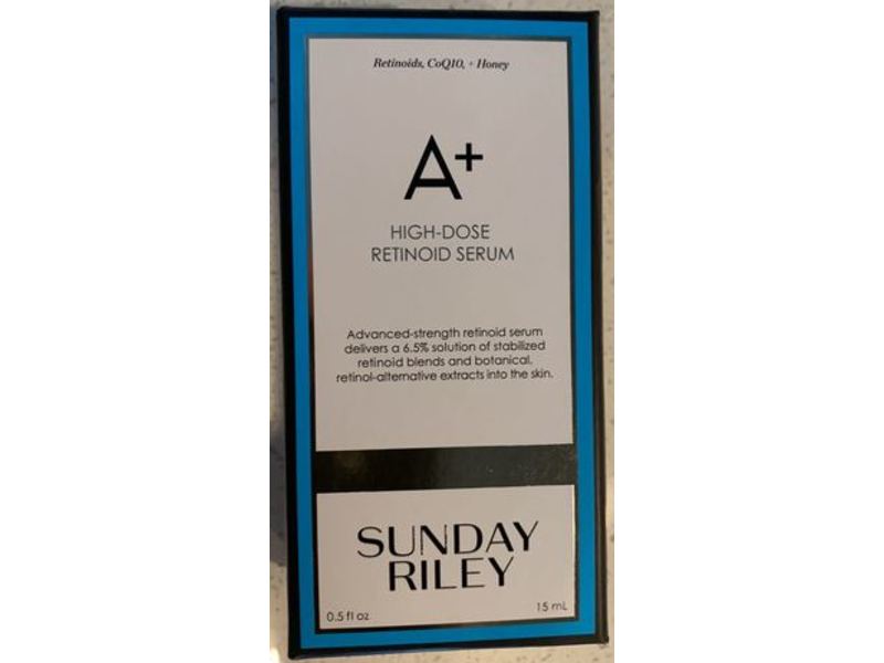 Sunday Riley A+ High-Dose Retinoid Serum, Retinoids, Coq10 + Honey, 0.5 fl oz/15 mL