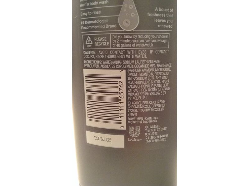 Dove Men+Care Body+Face Wash, Minerals & Sage, 13.5 fl oz/400 mL