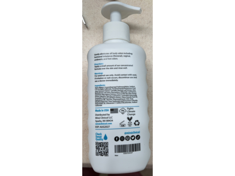 Mirai Clinical Purifying & Deodorizing Body Wash, Persimmon & Green Tea, 9.3 fl oz/275 mL