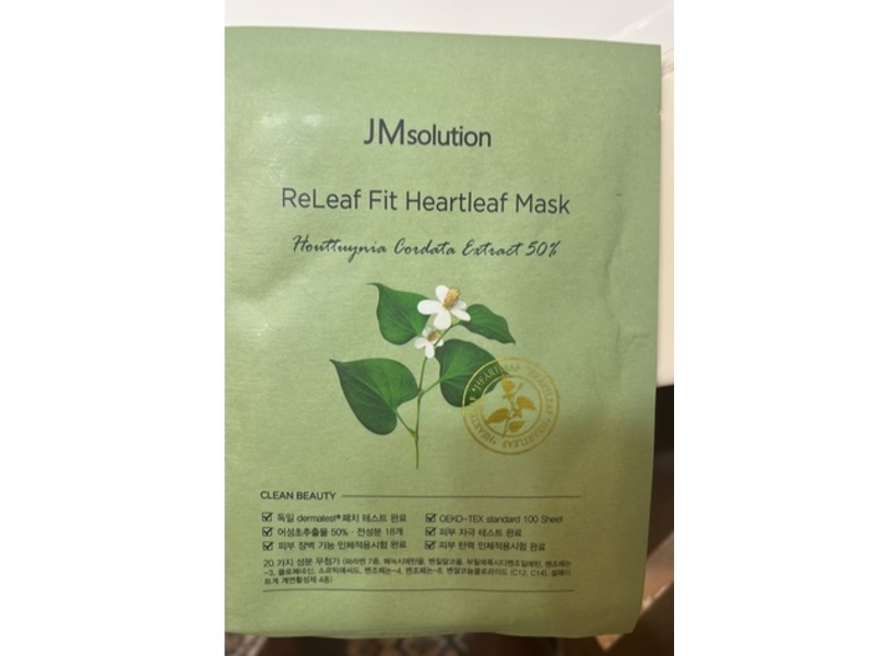 JMsolution Releaf Fit Heartleaf Mask, 35 mL