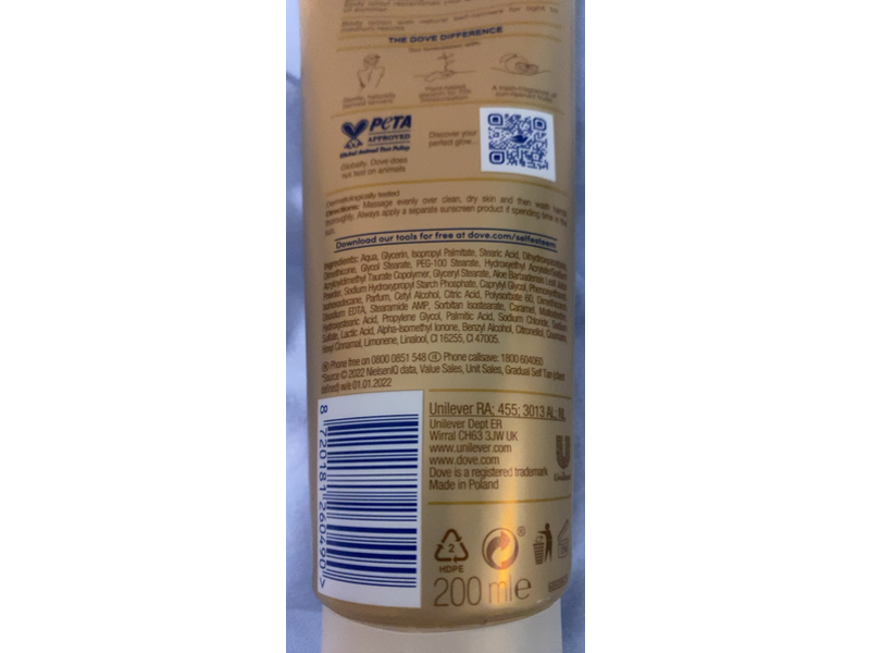 Dove Body Love Summer Revived Gradual Tanning Lotion, Light To Medium, 200 mL