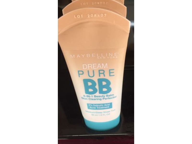 Maybelline New York Dream Pure Skin Clearing BB Cream, 130 Medium/Deep, 2% Salicylic Acid, 1.0 fl oz/30 mL