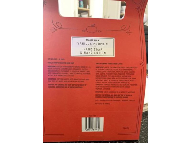 Trader Joe's Hand Soap & Hand Lotion, Vanilla Pumpkin, 8.2 fl oz/242 mL