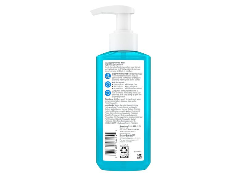 Neutrogena Hydro Boost Hydrating Gel Cleanser, Normal To Dry Skin, 7.8 fl oz/230 mL