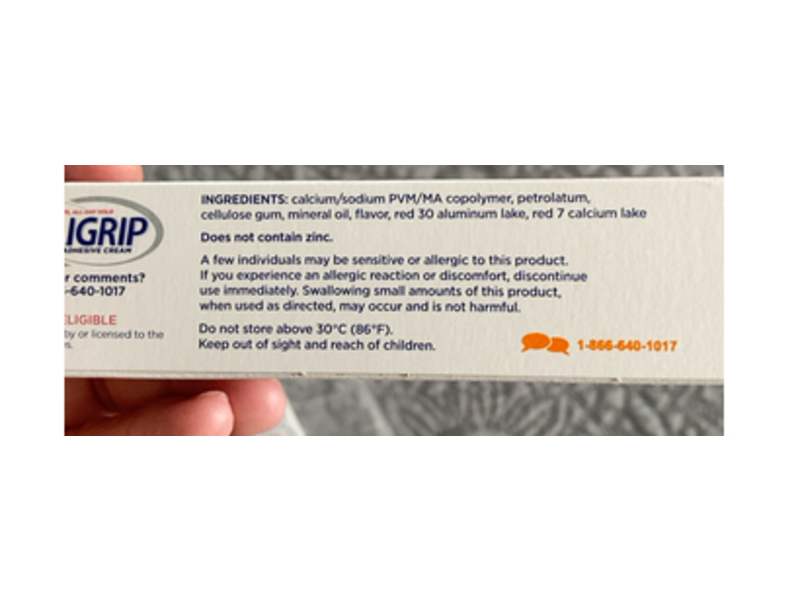 Poligrip Denture Adhesive Cream, Original, 2.4 oz/68 g, Pack Of 3