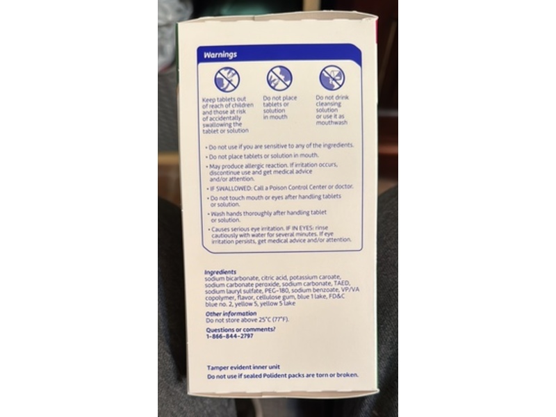 Polident Denture Cleanser Tablets, 90 Count, Pack Of 2