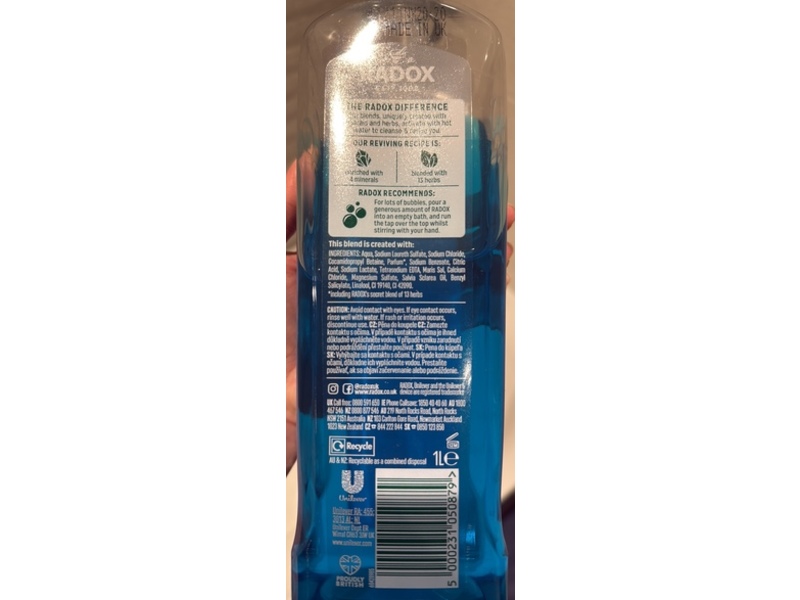 Radox Muscle Soak Bath Soak, Sea Minerals & Sage, 1 L