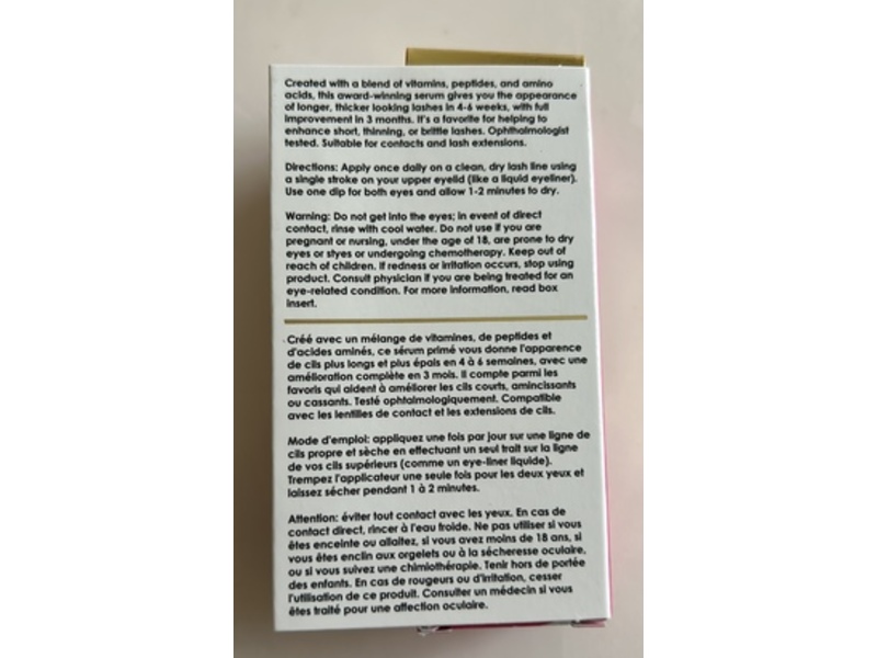 Grande Cosmetics Grande Lash-Md Lash Enhancing Serum, Clear Serum, 0.02 fl oz/0.7 mL