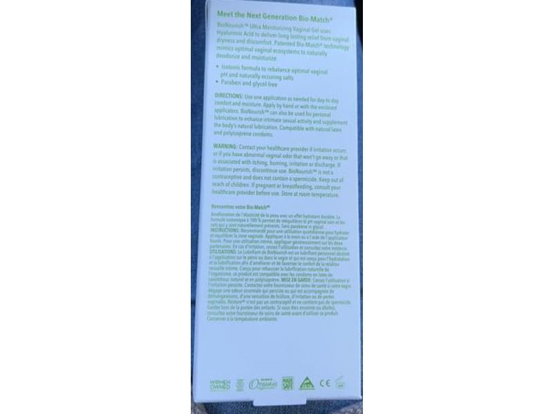 Good Clean Love Bio Nourish Ultra Moisturizing Vaginal Gel, Hyaluronic Acid, 2 fl oz/59 mL