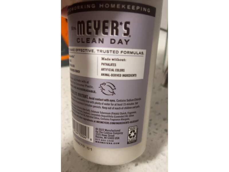 Mrs. Meyer's Clean Day Laundry Scent Booster, Lavender Scent, 2 oz/510 g