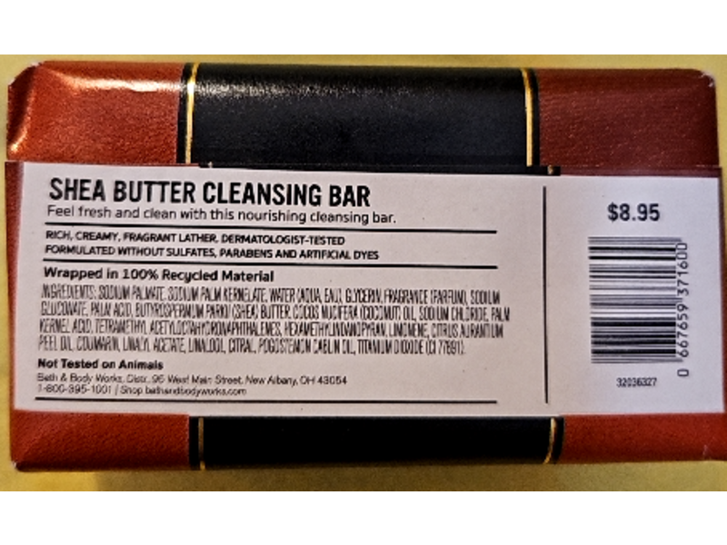 Bath & Body Works The Men's Shop Cleansing Bar, Bourbon, 5 oz/141.75 g
