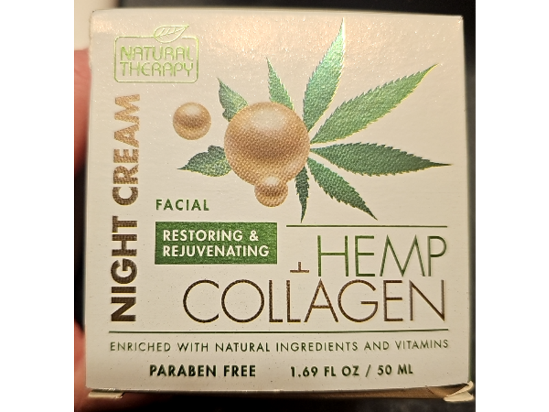 Natural therapy Natural Therapy Hemp & Collagen Night Cream, 1.69 fl oz/50 mL