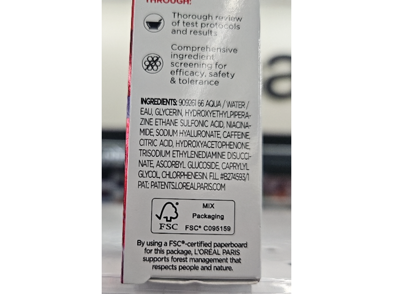 L'Oreal Paris Revitalift Derm Intensives Brightening Eye Serum, Hyaluronic+Caffeine, 0.67 fl oz/20 mL